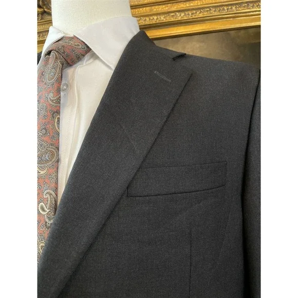 Hickey Freeman 42R USA Made Loro Piana Tasmanian‎ Super 130's Gray 2Btn Blazer